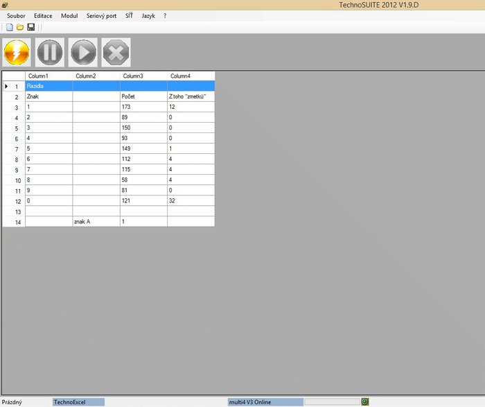 Obrazovka programu TechnoEXCEL